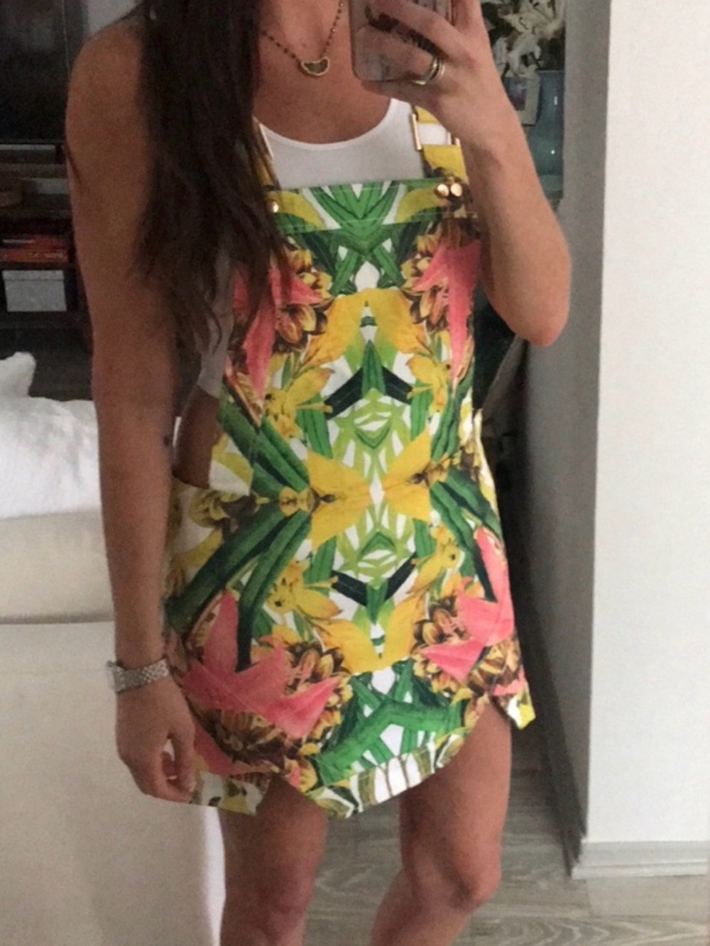 FINDERS KEEPERS Tropical Overall Jumper Dress Small